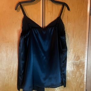 Black satin cami